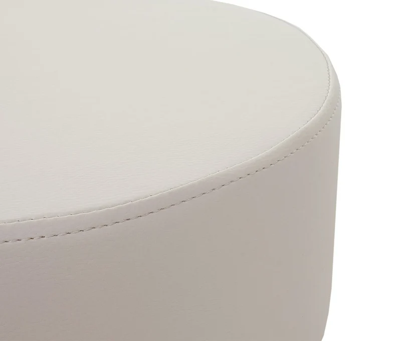Lot de 2 tabourets siège pivotant réglable en hauteur Ø 35cm en PVC crème 04_0000504