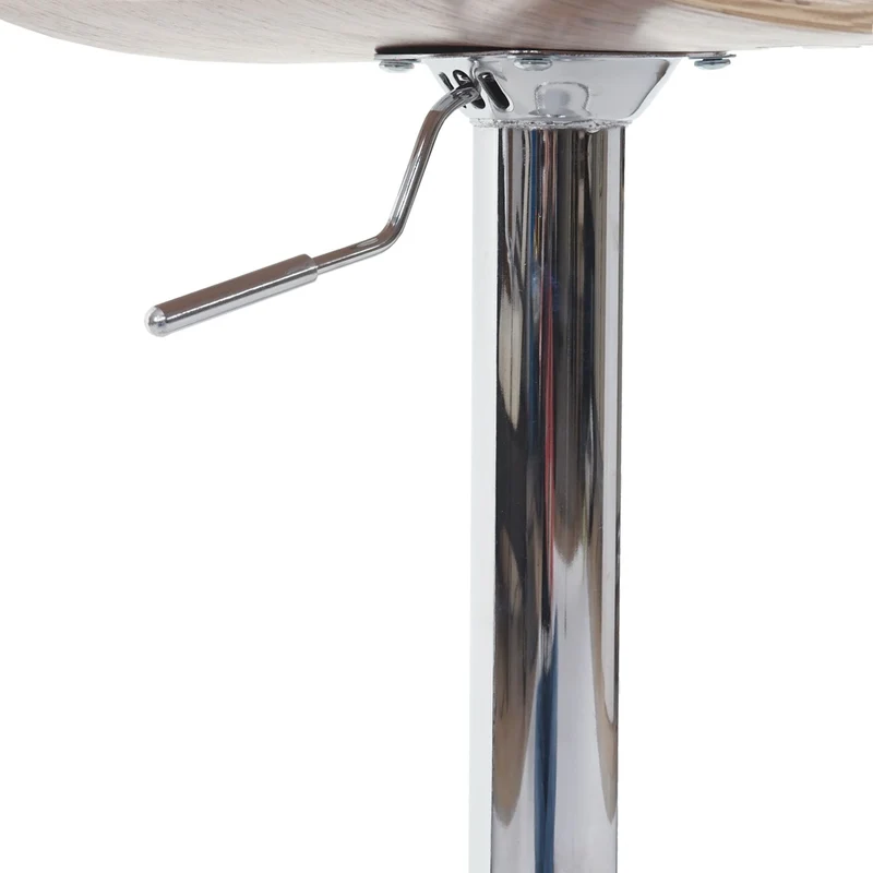 Tabouret de bar chaise de bar bois courbé design rétro aspect noyer PVC noir 04_0001218