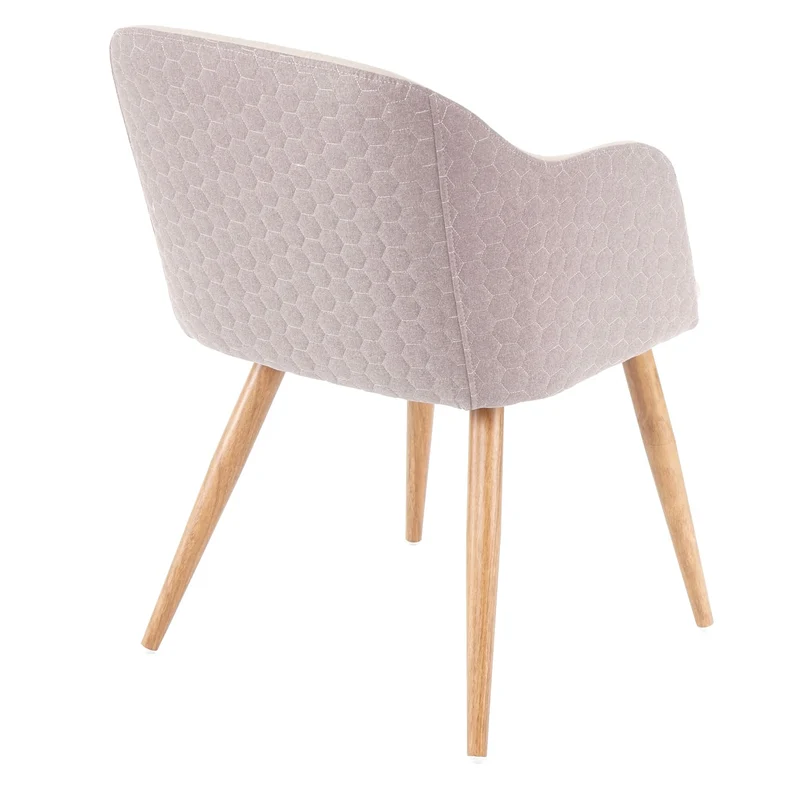 Lot de 2 chaises de salle à manger design rétro accoudoirs tissu/textile crème-beige 04_0000363