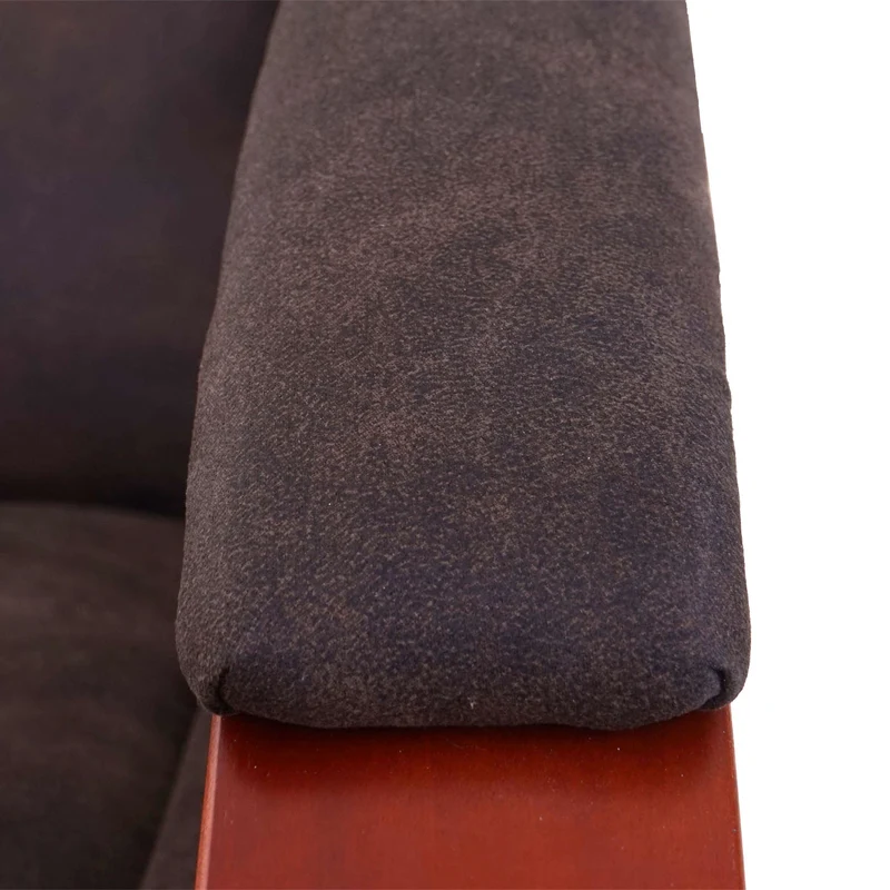 Fauteuil de relaxation avec fonction massage en tissu/textile imitation daim marron 04_0004339