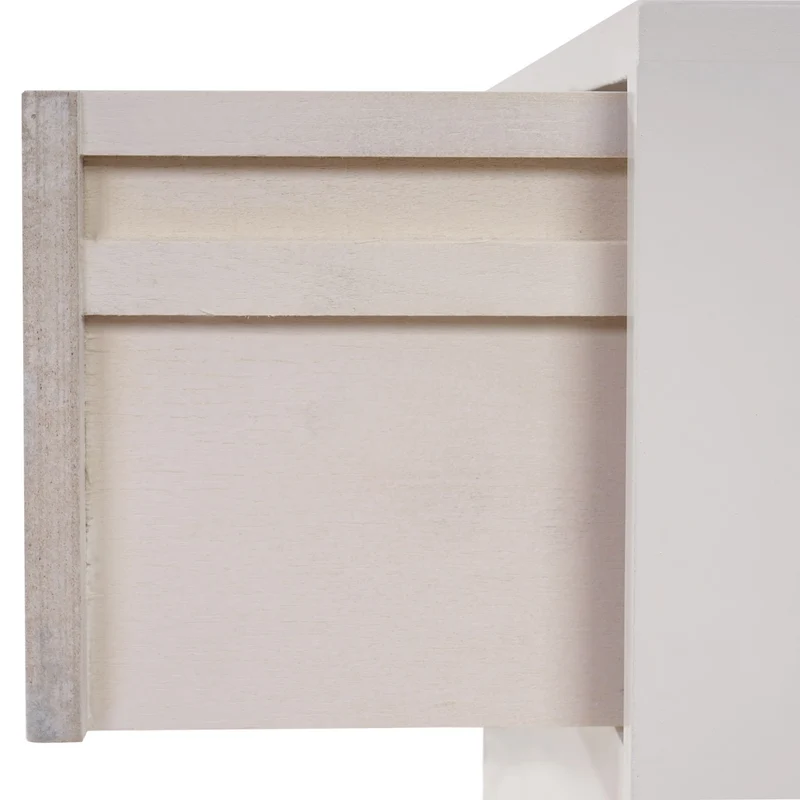 Meuble d'appoint table de chevet design rétro avec tiroirs 59x40x30cm en bois blanc 04_0002894