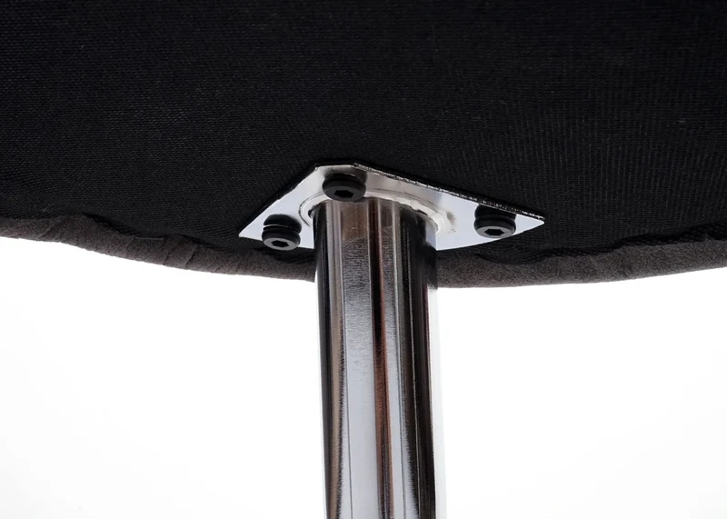 Chaise de salle à manger rembourrée en velours et PVC gris avec accoudoirs 04_0002243