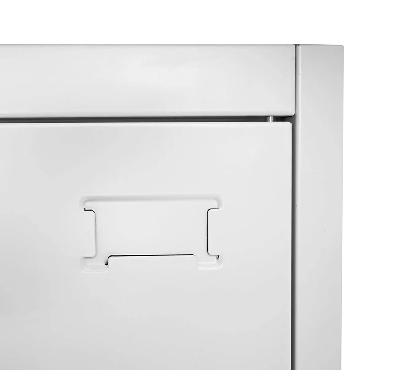 Armoire de bureau étagère de rangement avec 2 portes verrouillables en métal gris 140x90x40cm 04_0001471