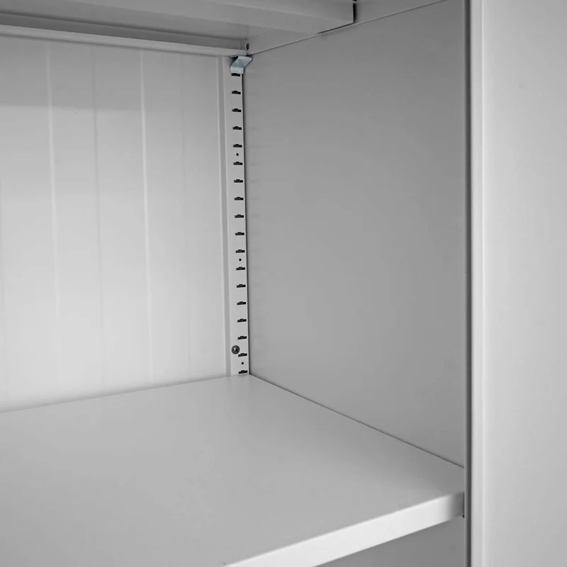Armoire de bureau étagère de rangement avec 2 portes verrouillables en métal gris 140x90x40cm 04_0001471