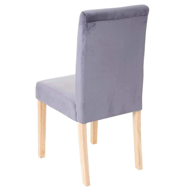 Lot de 2 chaises de salle à manger / cuisine en tissu velours gris CDS04410