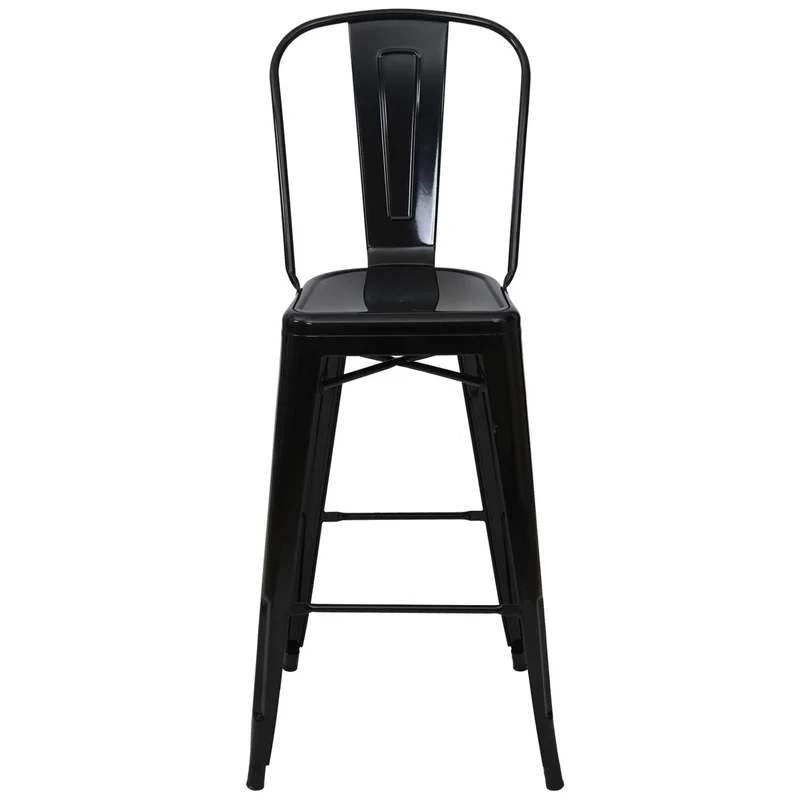 Lot de 2 tabourets de bar design industriel métallique noir dossier haut 04_0000109
