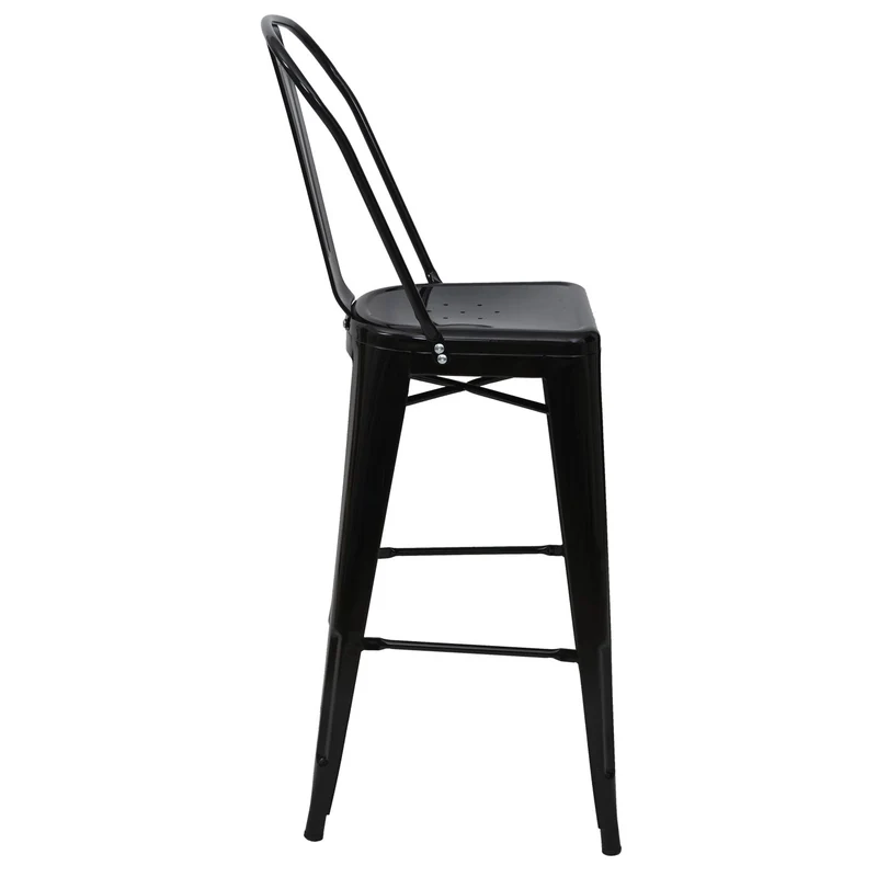 Lot de 2 tabourets de bar design industriel métallique noir dossier haut 04_0000109