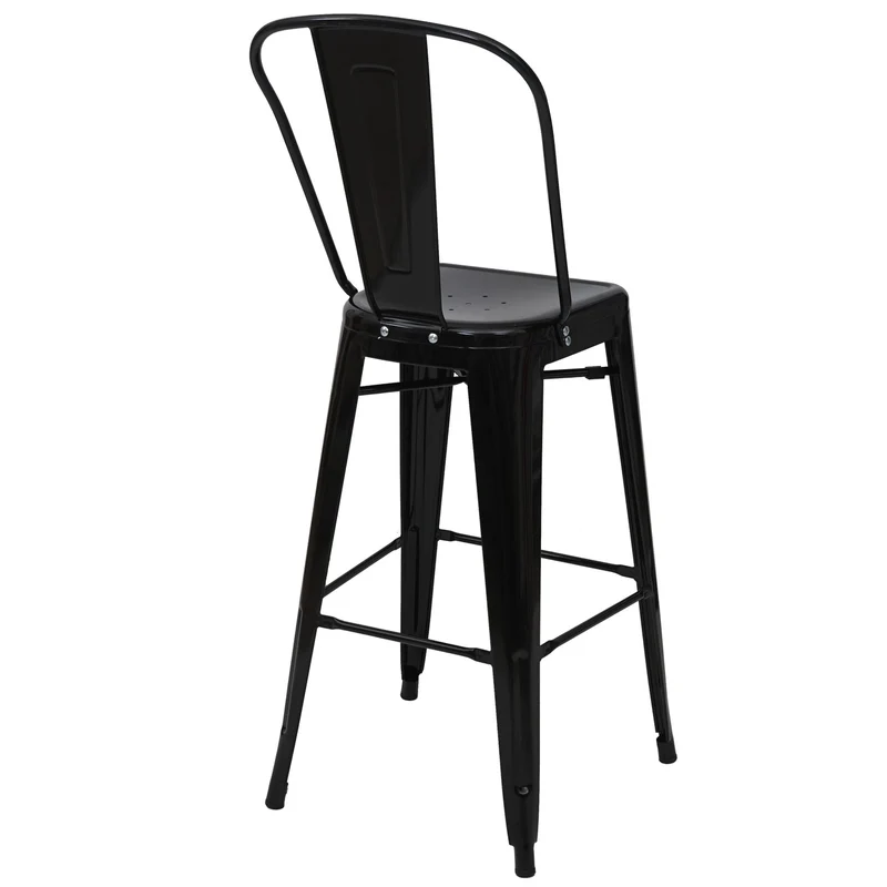 Lot de 2 tabourets de bar design industriel métallique noir dossier haut 04_0000109
