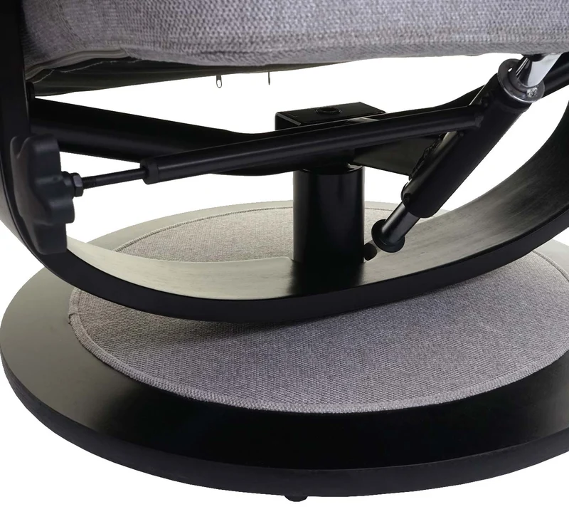 Fauteuil de relaxation TV repose-pieds avec compartiment de rangement en tissu gris 04_0001945