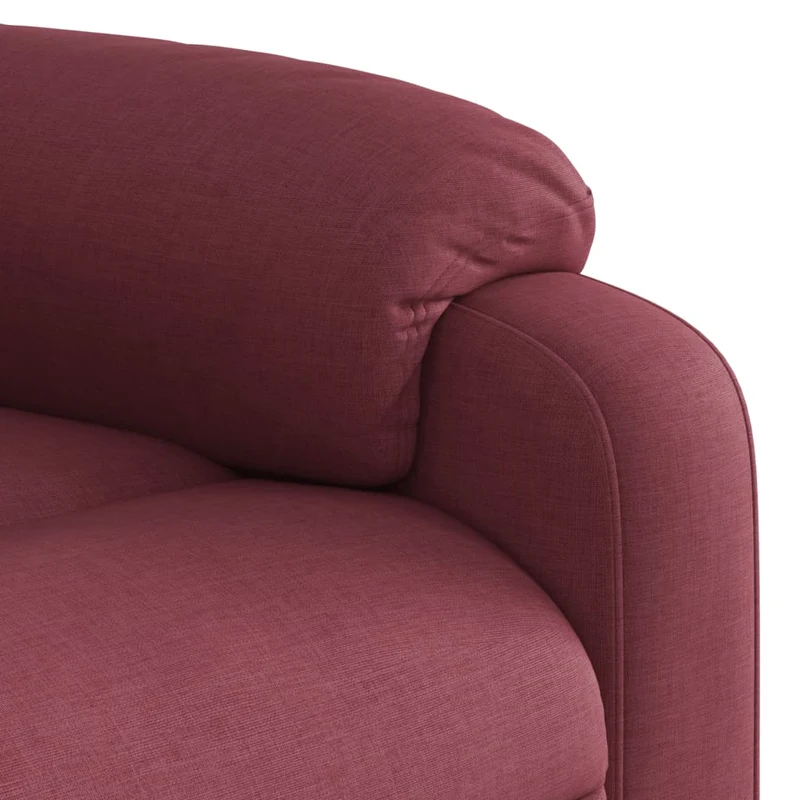 Fauteuil relax TV rembourrage confortable fonction d'inclinaison manuelle en tissu rouge bordeaux DEC028145