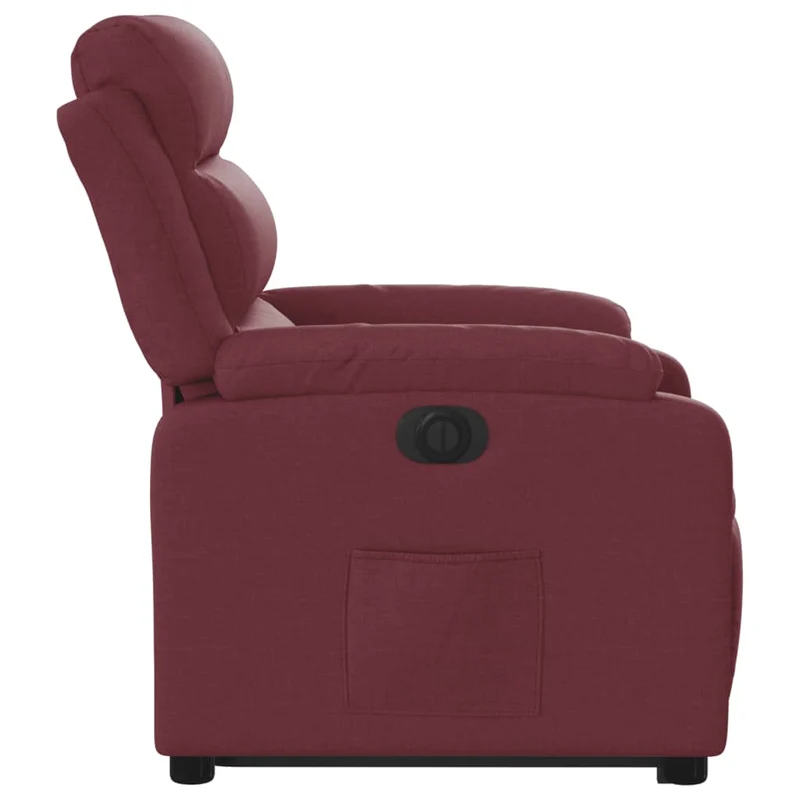 Fauteuil relax TV fonction de levage électrique très confortable en tissu rouge bordeaux DEC028549