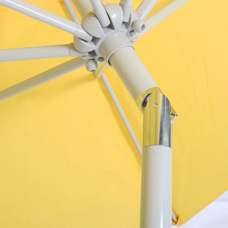 Parasol de jardin diamètre 3m inclinable mécanisme d'ouverture par manivelle polyester/aluminium 5kg jaune 04_0008026