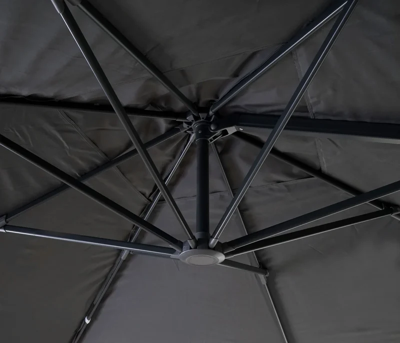 Parasol déporté 3x4 m pivotant 360° avec pied lesté et base croisée aluminium acier polyester anthracite 04_0010311