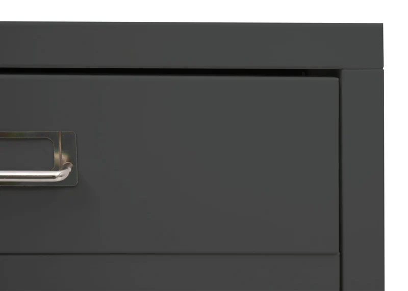 Caisson à tiroirs meuble de bureau 75 x 40 x 41 cm 6 tiroirs en acier gris foncé 04_0008273