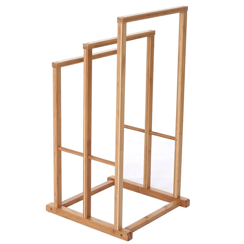 Porte-serviettes salle de bain en bambou 82x42x42cm SDB04026