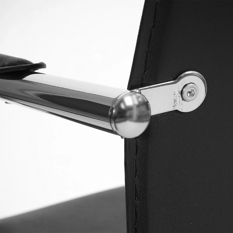 Chaise de salle à manger bureau avec accoudoirs en PVC base chromée 04_0006355