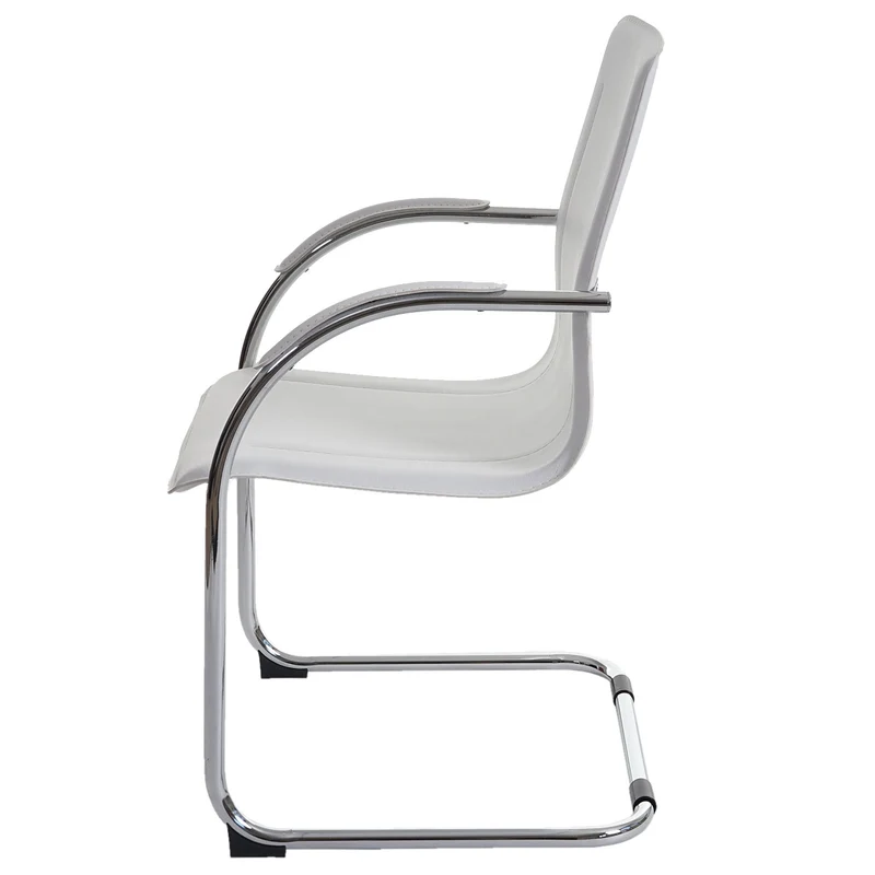 Ensemble de 6 chaises de salle à manger bureau visiteur en PVC blanc 04_0001973