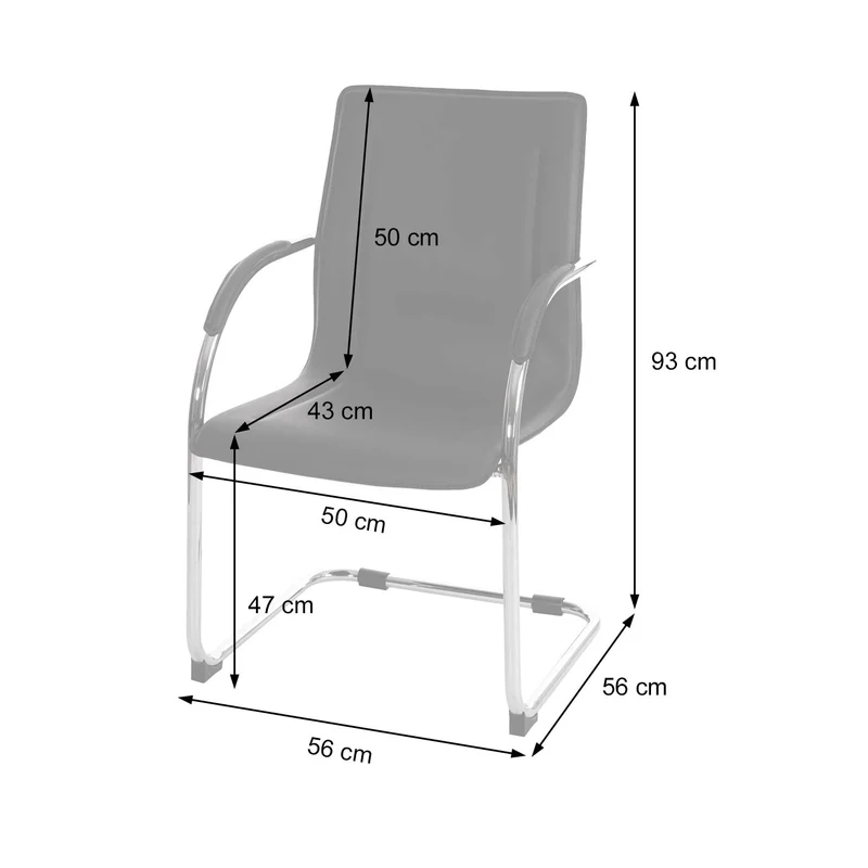 Ensemble de 6 chaises de salle à manger bureau visiteur en PVC blanc 04_0001973