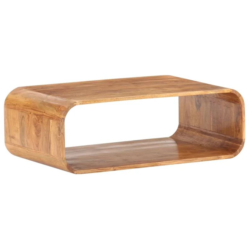 Table basse de salon design rustique vintage 90 x 50 x 30 cm bois d'acacia avec finition couleur miel DEC037218