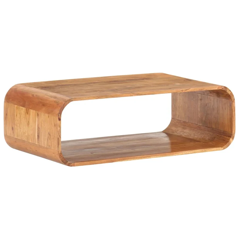 Table basse de salon design rustique vintage 90 x 50 x 30 cm bois d'acacia avec finition couleur miel DEC037218