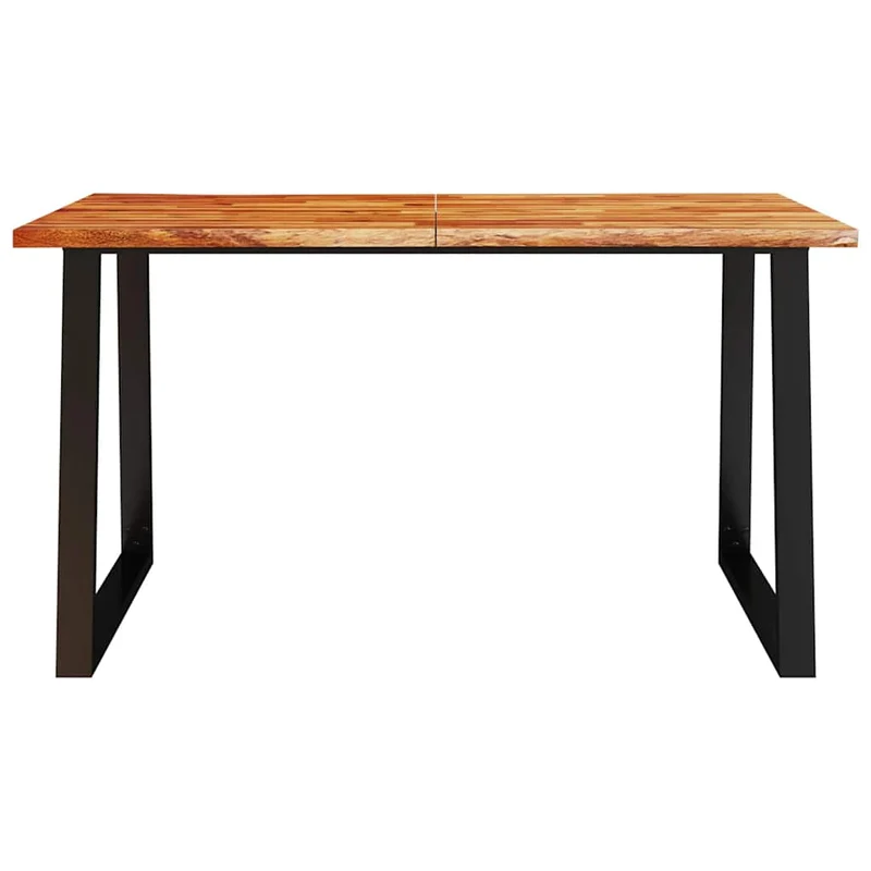 Table de salle à manger design industriel 140 x 80 x 75 cm bois d'acacia et acier DEC036714