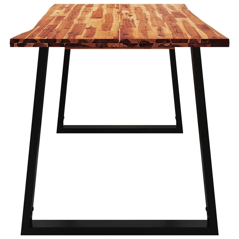 Table de salle à manger design industriel 140 x 80 x 75 cm bois d'acacia et acier DEC036714