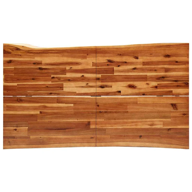 Table de salle à manger design industriel 140 x 80 x 75 cm bois d'acacia et acier DEC036714