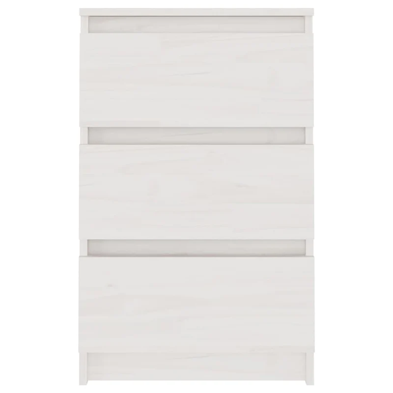 Table de chevet avec 3 tiroirs 40 x 29,5 x 64 cm bois de pin blanc DEC033327