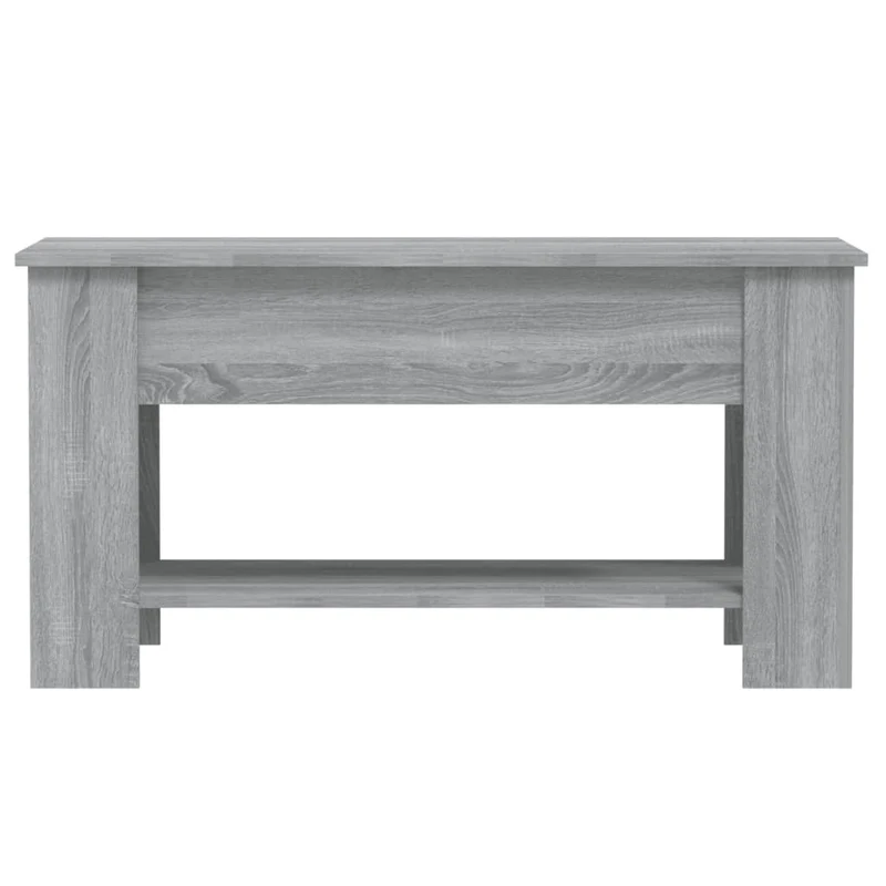Table basse avec plateau relevable 101 x 49 x 52 cm bois d'ingénierie gris DEC039970