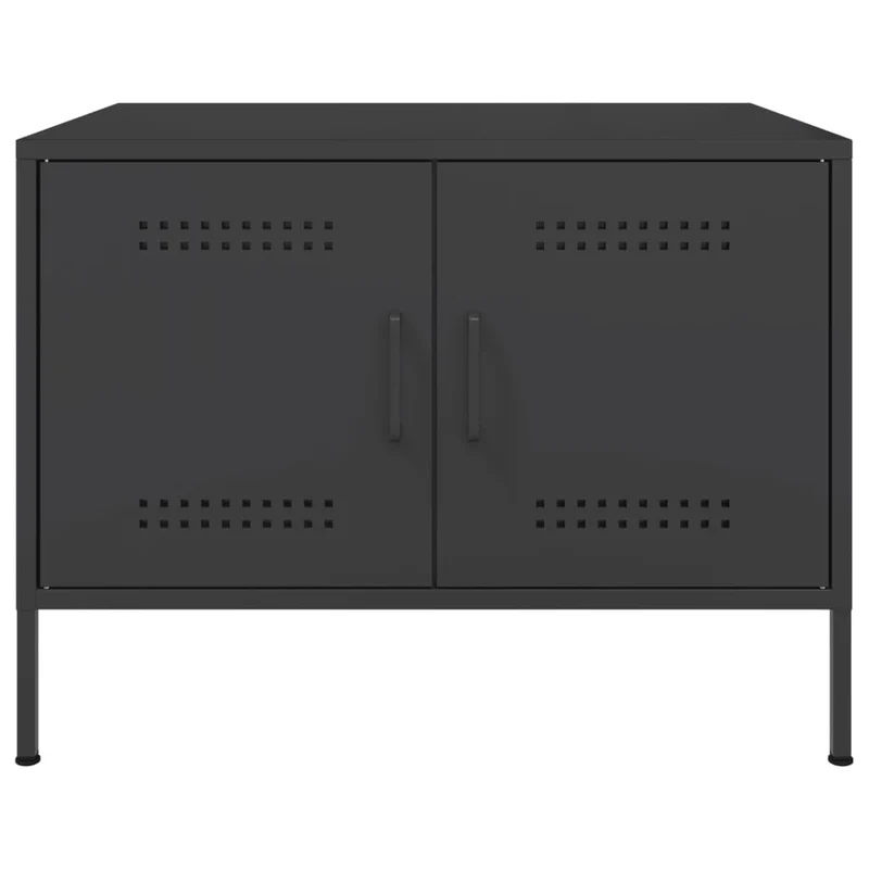 Table basse avec espace de rangement design industriel 68 x 50 x 50,5 cm acier noir DEC039730