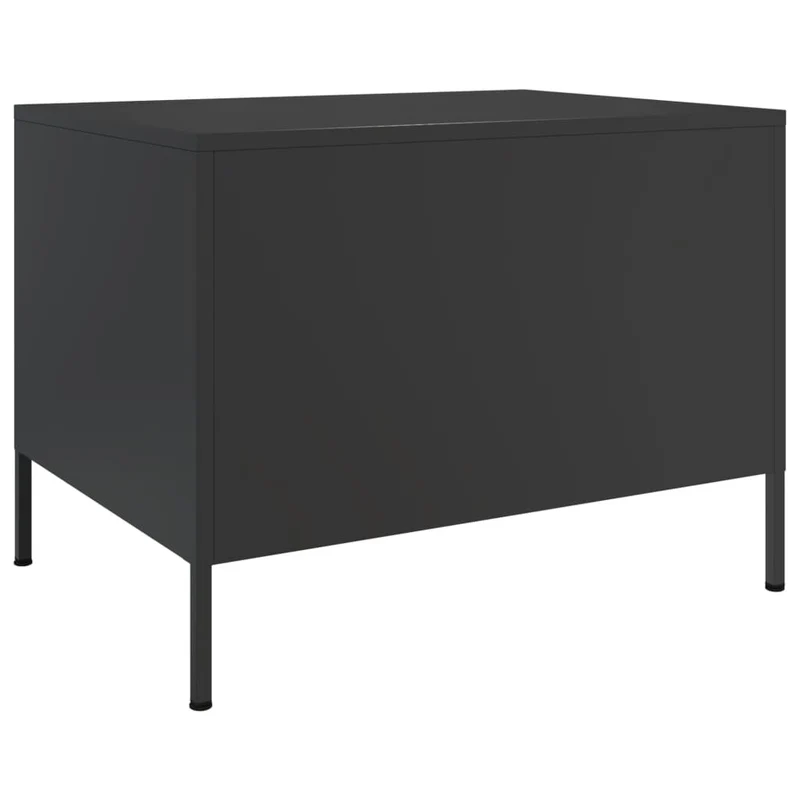 Table basse avec espace de rangement design industriel 68 x 50 x 50,5 cm acier noir DEC039730