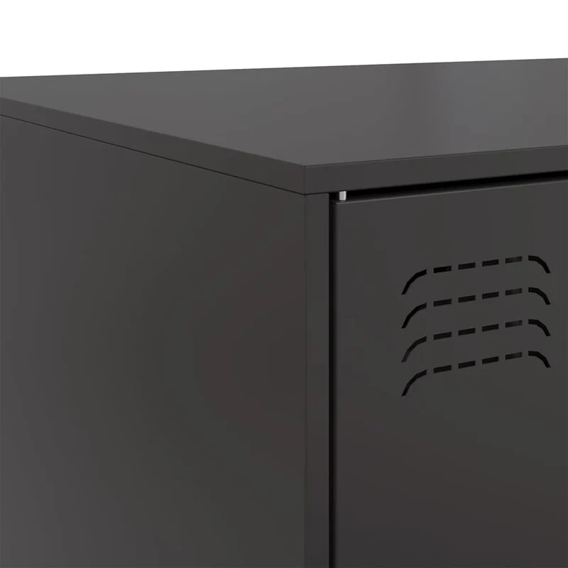Table basse avec espace de rangement design industriel 67 x 50 x 44 cm acier noir DEC039727