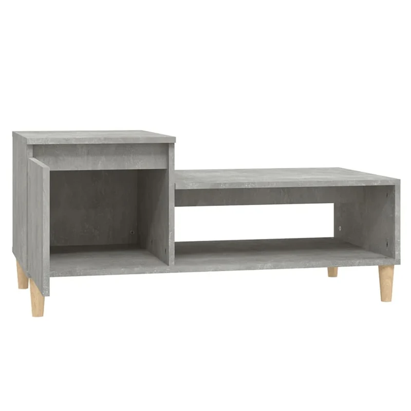 Table basse style industriel minimaliste 100 x 50 x 45 cm bois d'ingénierie gris DEC039232