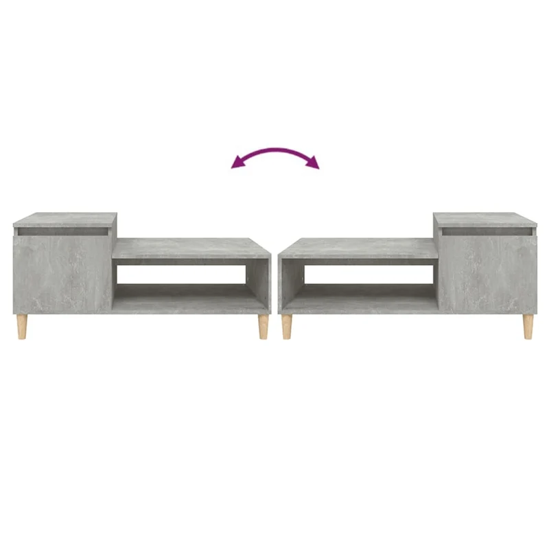 Table basse style industriel minimaliste 100 x 50 x 45 cm bois d'ingénierie gris DEC039232