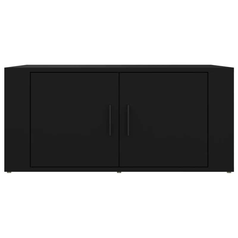 Table basse avec 2 compartiments design moderne 80 x 50 x 36 cm bois d'ingénierie noir DEC039762