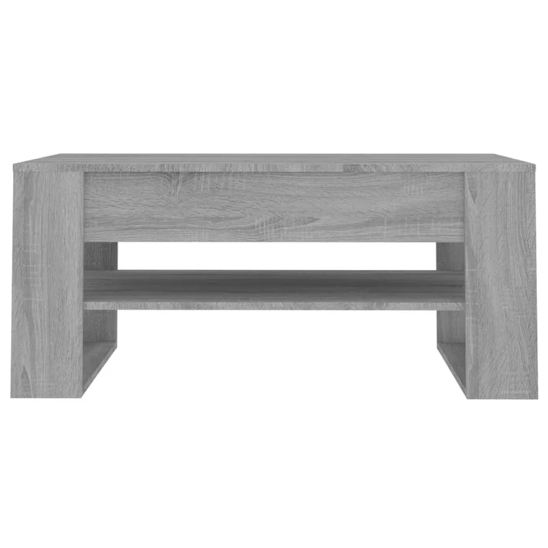 Table basse avec étagères 102 x 55 x 45 cm bois d'ingénierie gris DEC039999
