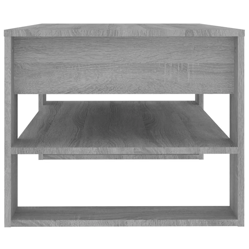 Table basse avec étagères 102 x 55 x 45 cm bois d'ingénierie gris DEC039999