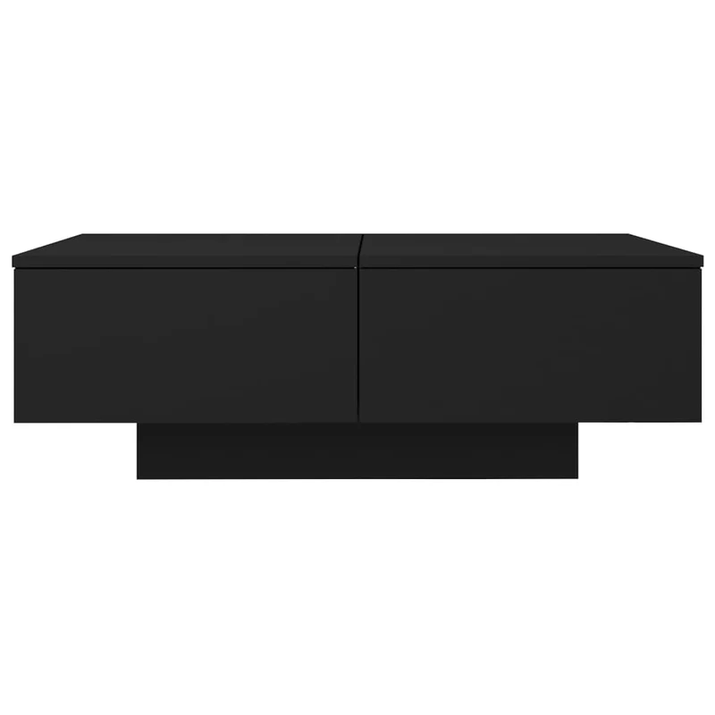 Table basse avec tiroirs design moderne et contemporaine 90 x 60 x 31 cm bois d’ingénierie noir DEC039855
