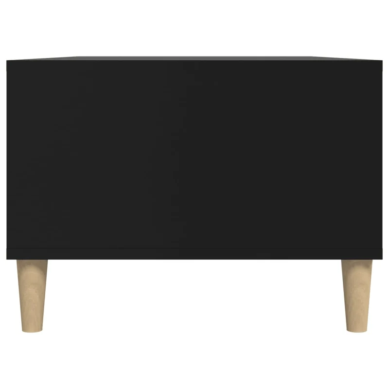 Table basse avec tiroir 2 compartiments ouverts design moderne 90 x 50 x 36,5 cm bois d'ingénierie noir DEC039829
