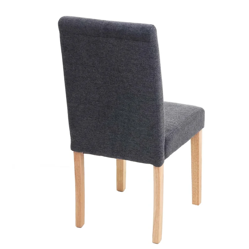 Chaise de salle à manger cuisine en tissu gris pieds en bois clair design moderne 04_0002353