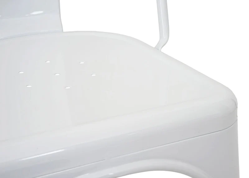 Tabouret de bar avec dossier design industriel en métal blanc avec repose-pieds 04_0005253
