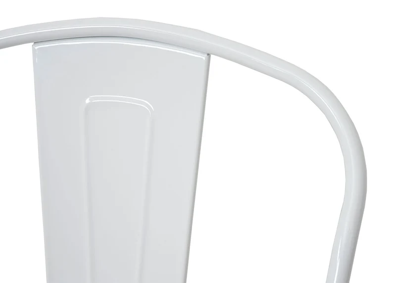 Tabouret de bar avec dossier design industriel en métal blanc avec repose-pieds 04_0005253