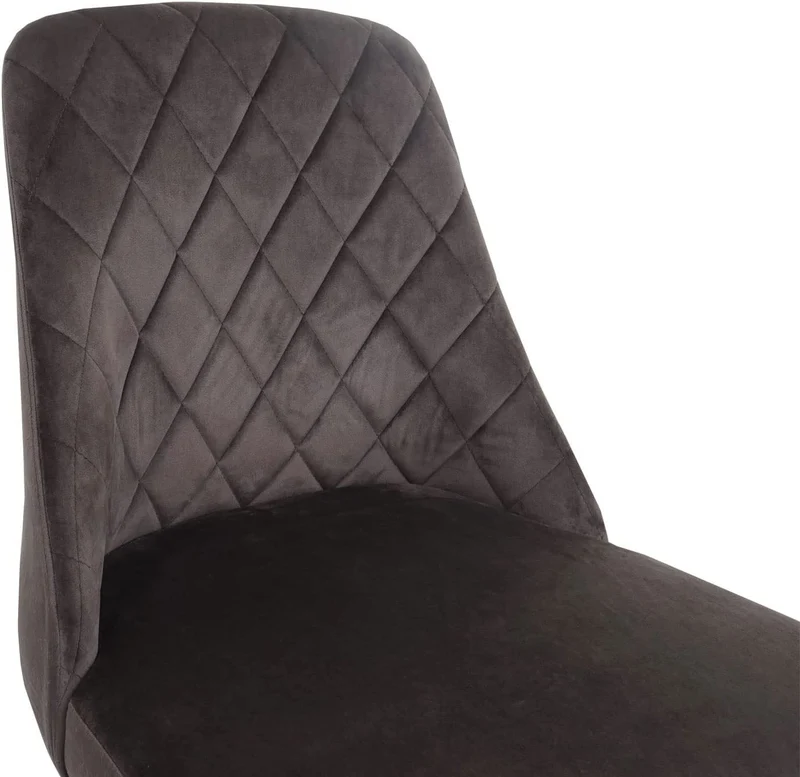 Ensemble de 6 chaises de salle à manger inclinable rembourrée en velours marron coutures décoratives pieds métallique CDS04678