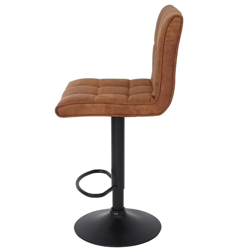Lot de 2 tabourets de bar en tissu imitation daim marron clair TDB04031