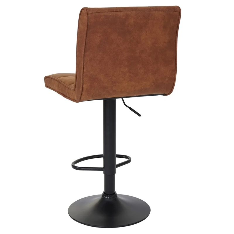 Lot de 2 tabourets de bar en tissu imitation daim marron clair TDB04031