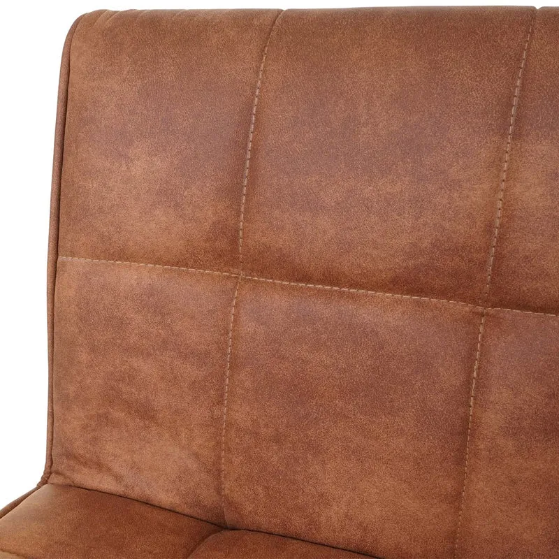 Lot de 2 tabourets de bar en tissu imitation daim marron clair TDB04031