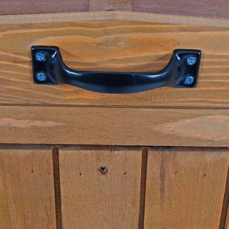 Abri de poubelles extérieur conteneurs à ordures avec couvercle jusqu'à 2 bacs 126x79,5x98 cm en bois certifié FSC marron 04_0005589