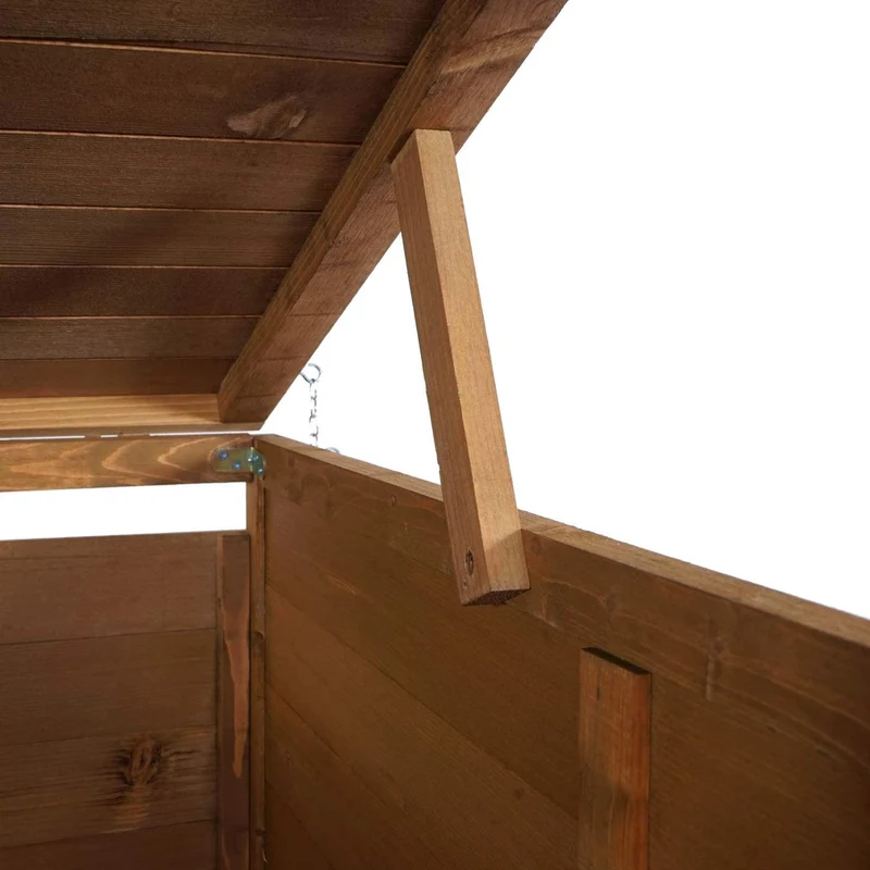 Abri de poubelles extérieur conteneurs à ordures avec couvercle jusqu'à 2 bacs 126x79,5x98 cm en bois certifié FSC marron 04_0005589