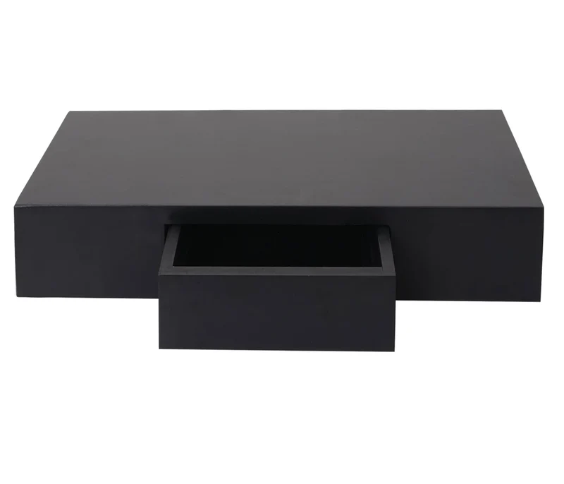 Étagère murale suspendue avec tiroir 40cm noir 04_0005681