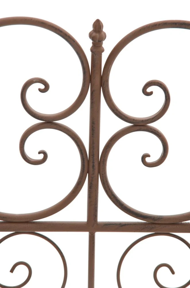 Banc de jardin design rustique largeur 128 cm en métal marron vieilli 10_0002938